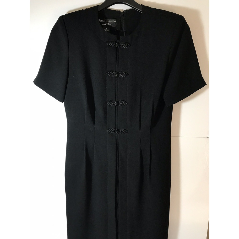 Debra‎ Michaels 8 petite basic little black straight dinner dress